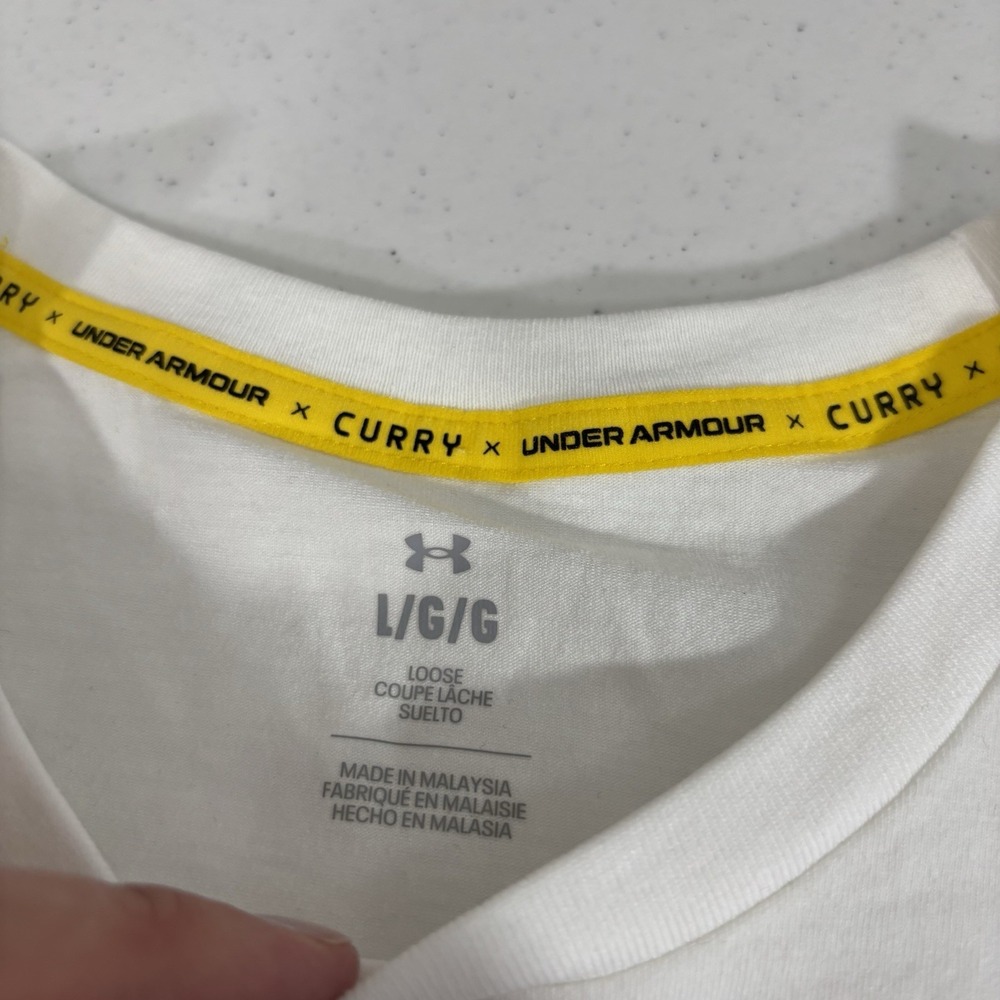 NWT! Under Armour X Steph Curry "That's a Dub" Goat White Tee Shirt Adult L - Picture 7 of 11